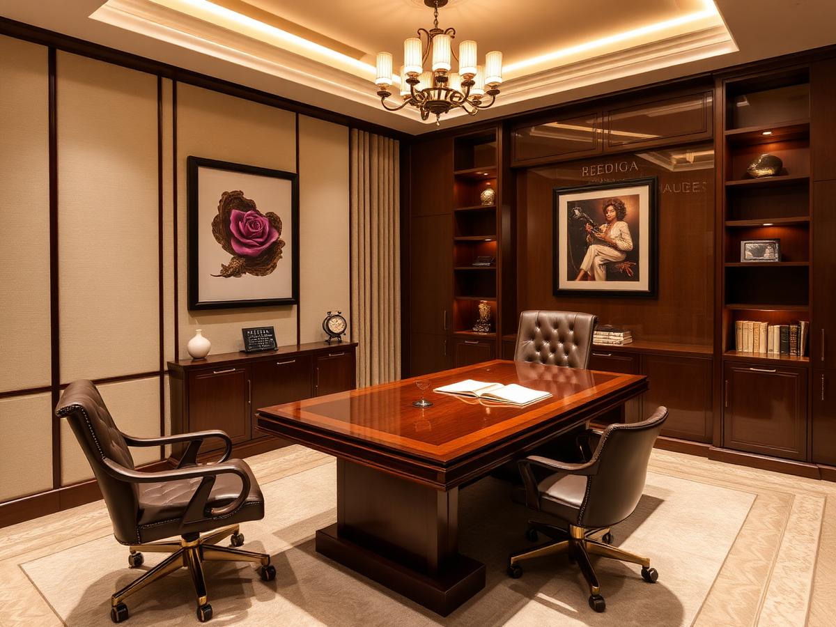 Executive private office with wooden desk