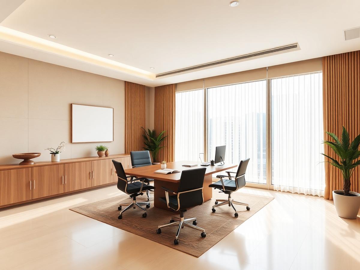 Bright executive office with natural light